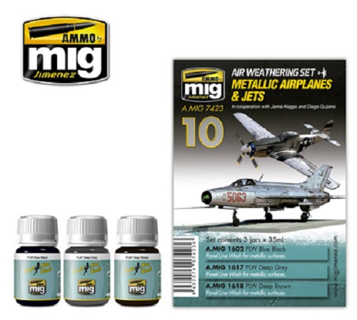 Ammo Mig A.MIG7423 Metallic Airplanes and Jets Weathering Set